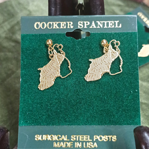 Cocker spaniel dog gold tone - dog,