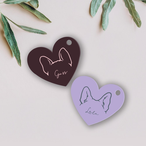Personalised dog ears heart - ears,